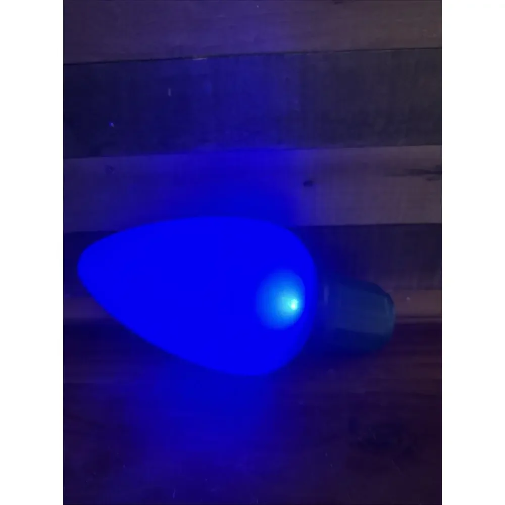 Large 13” Blow Mold Blue Bulb Light LED Holiday Jumbo Christmas Ornament